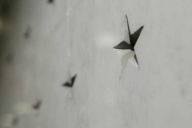 Carved stars from the Memorial Wall